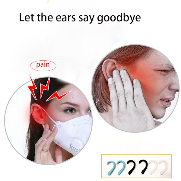 2 st silikon öronkrokar Anti-slip mask öronhållare Smärtbeständiga hörselskydd Glasögon hållare glasögonhållare tillbehör