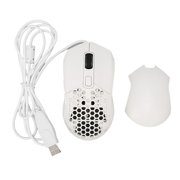 Kablet mus ergonomisk RGB bakgrunnsbelyst justerbar DPI programmerbare taster 4,9 fot kabel spillmus for spillkontorstudie hvit