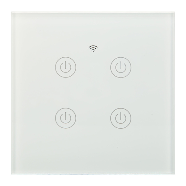 WiFi Smart Wall Light Switch Hærdet glas Fjernbetjening Trådløs Smart Panel Switch 100‑240V