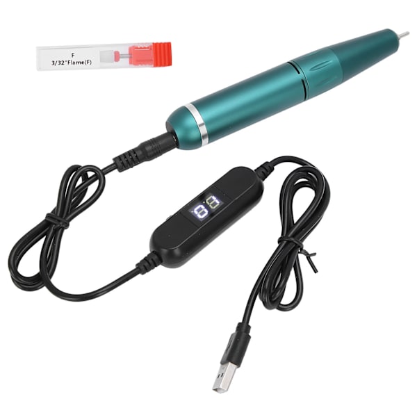 Sähköinen kynsien kiillotuskone, kannettava USB-pikavapautuskiillotin, porakynä 30000 rpm, oliivinvihreä