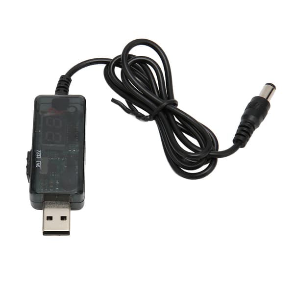 USB-forstærkerkabel 5V til 9V 12V justerbart bærbart DC USB Step Up-kabel med 3,5 x 1,35 mm stikspids til ventilator bordlampe