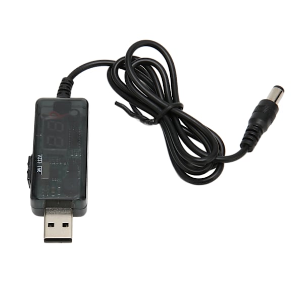 USB-forsterkerkabel 5V til 9V 12V Justerbar bærbar DC USB Step Up-ledning med 3,5 x 1,35 mm kontakt for viftebordlampe