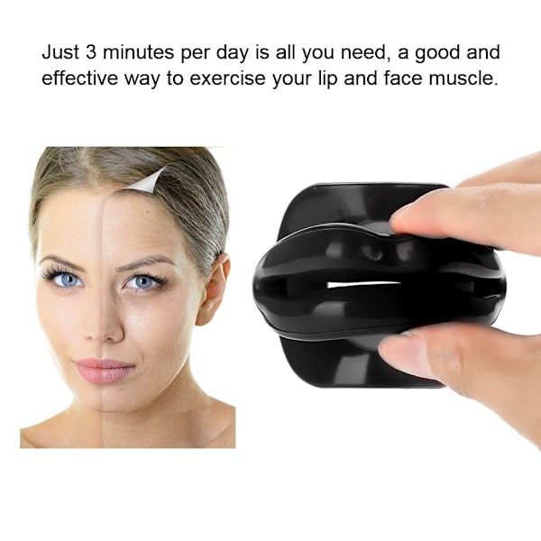 Silikon Ansiktslyftande Läpptränare Mun Muskelstramning Tightening Anti Wrinkle Tool Svart