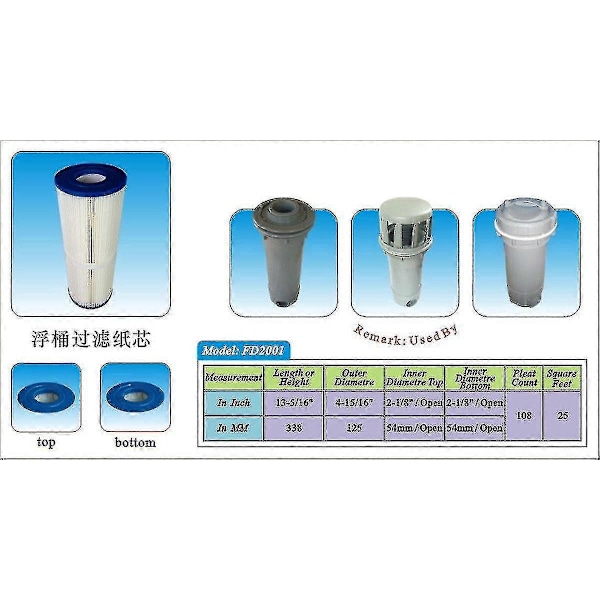 C 4326 Filbur Fc 2375 Spabad Patronfilter og Spa Filter til Winer Spa og AMC Spa