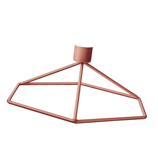 3D Geometrisk Ljushållare Metalltrådsram Avsmalnande Ljusstake Roséguldfärgad