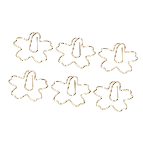 100 stk. Guld Papirclips Blomsterformet Papirclips Galvanisering Søde Specielle Sjove Papirclips til Børn Skole Kontorartikler