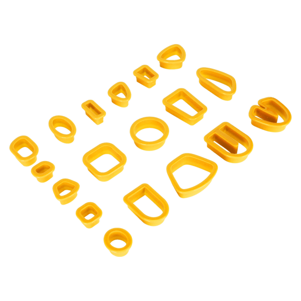 Polymer Clay Cutters Set Örhängen Krokar Kort Hoppa Ringar DIY Clay Örhängen Cutter Kit för smyckestillverkning gul