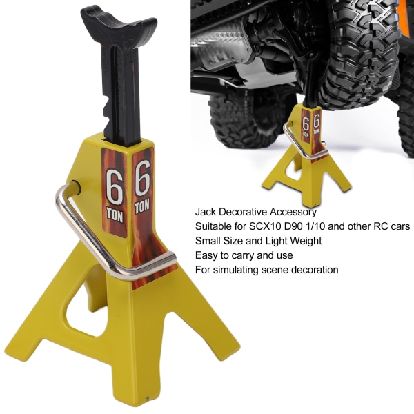 RC-jekkstativ Justerbar høydesimulering Dekorativt tilbehør Miniløftejekk for SCX10 D90 1/10 RC-bil Gul