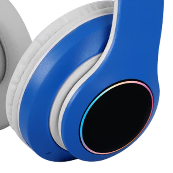 Vikbara Bluetooth-hörlurar HiFi Glödande Effekt Lätt Bekväm Söt Trådlöst Headset Blå