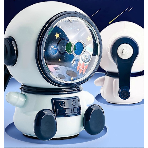 Manuell pennvässare med vev, pennvässare med behållare för barn, för kontor, klassrum och hem, astronaut pennvässare (justerbar)