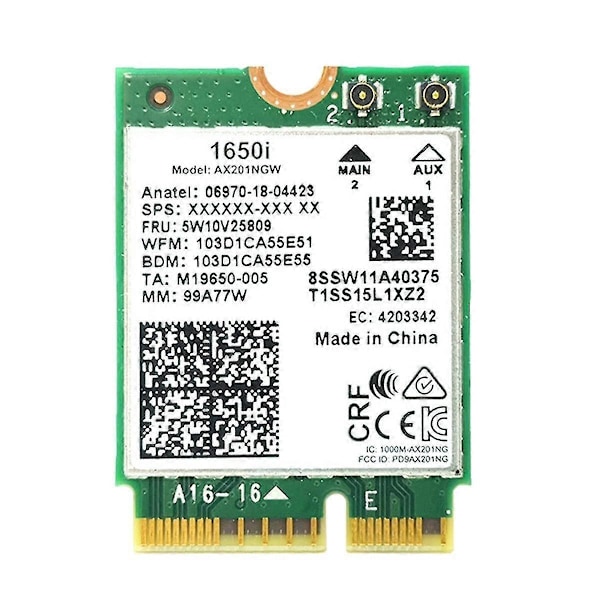 1650i AX201NGW WiFi-kort 3000Mbps WIFI6 2.4G/5G Dual-Band Cnvio2 Bluetooth 5.1 Trådløs WiFi Adapter-B14