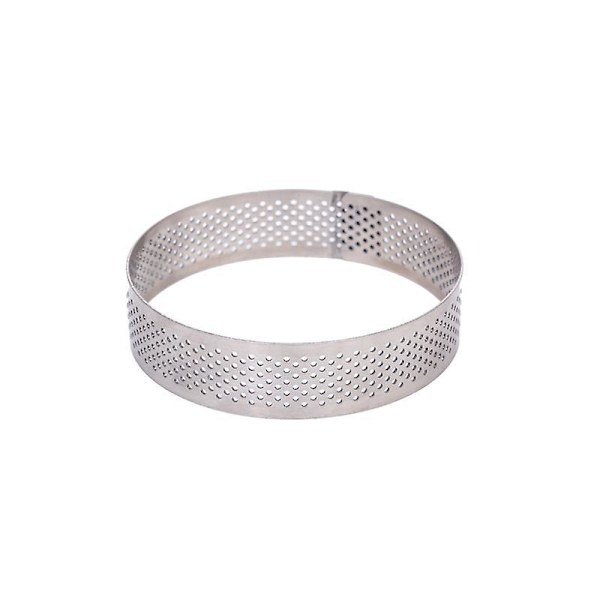 Perforeret Rustfrit Stål Non-stick Tart Ring til Bagning - Fransk Dessert Tærteform