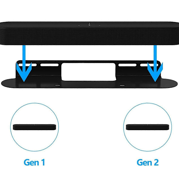 Soundbar Seinäteline Hyllykaiutin Gen 1 Gen 2 Toimisto Olohuoneeseen - Musta - Musta