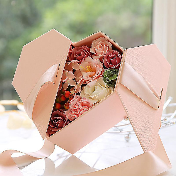 Evig Rose Konserverede Blomster - Hjerteformet Æske med Varig Roser til Mors Dag og Valentinsdag, Prime Levering
