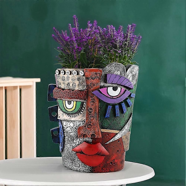 Abstrakt Ansikte Kruka Blomvas Ornament Display Pennhållare Planteringskärl