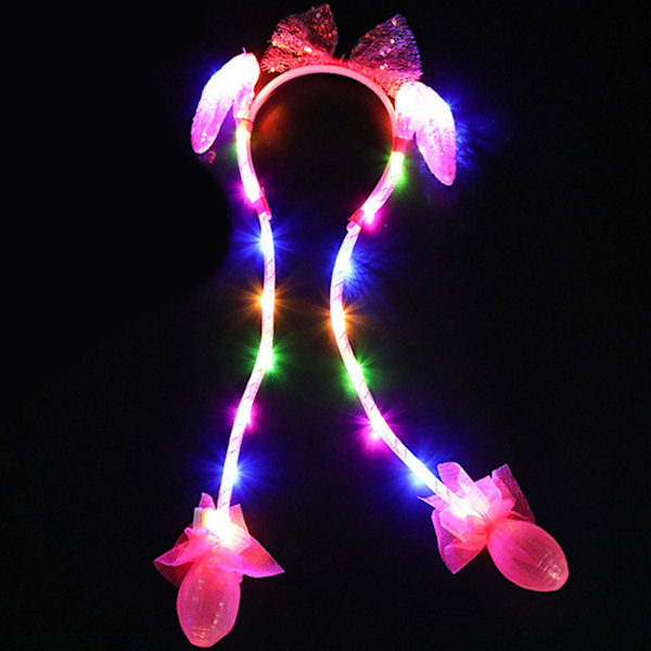 Luminous Gasbag Moving Rabbit Ears Hairband Hair Hoop Moving Rabbit Ears Headwear Headband for Woman Girl Kids