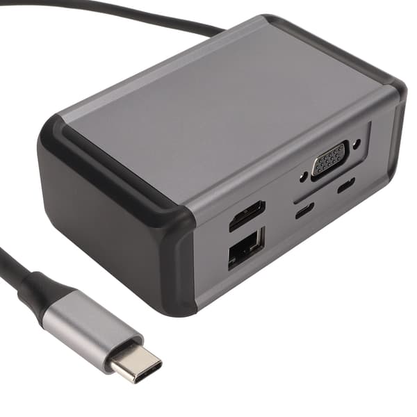 12 i 1 USB-hubb Typ C till PD HD Multimedia Interface Lagringskort Minneskort AUDIO3.5 VGA RJ45 USB C2.0 USB C3.0 2 USB3.0 USB2.0 Grå