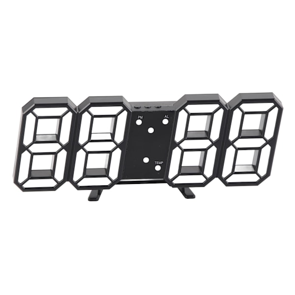 3D-klocka USB digital elektronisk väckarklocka LED med temperatur för hushållsdekoration svart ram grön karaktär