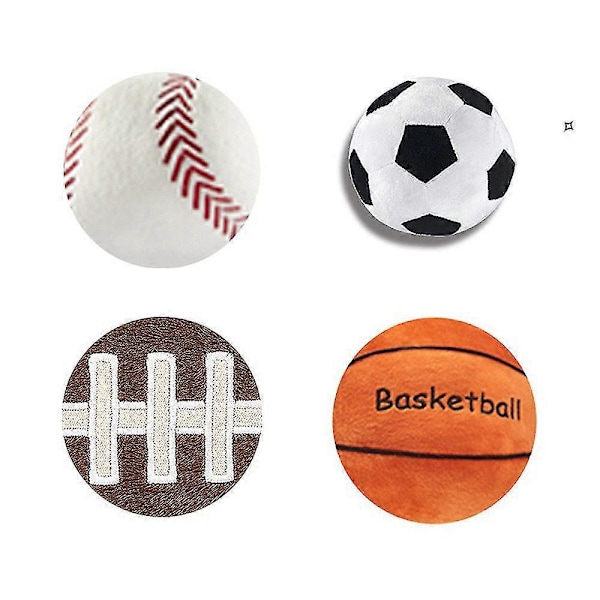 Bold Plys Legetøjsbold Plys Pudedurable Fodbold/baseball/basketball Udstoppede Legetøj, gave Til Børn Drenge Baby Grå Basketballvinter
