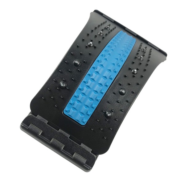 Ryggmassagebräda Justerbar nivå Lumbar Back Cracker Stretcher Board Spine Deck 4 Level Blue and Black
