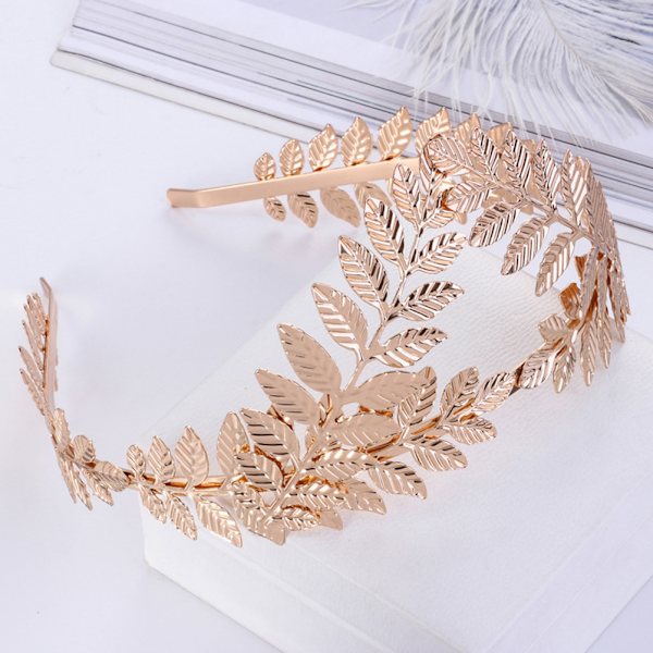 Brudehodebånd 2 stk Legering metallblad krone vinranke pannebånd blad tiara bryllup hodeplagg Brudepike Ball Hårtilbehør for kvinner jenter