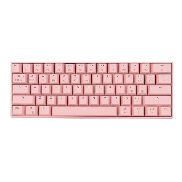 READSON Mekanisk tangentbord 61 tangenter RGB bakgrundsbelyst ergonomisk design 1800mAh batteri trådlöst stöd kabelanslutet tangentbord Grön axelkropp