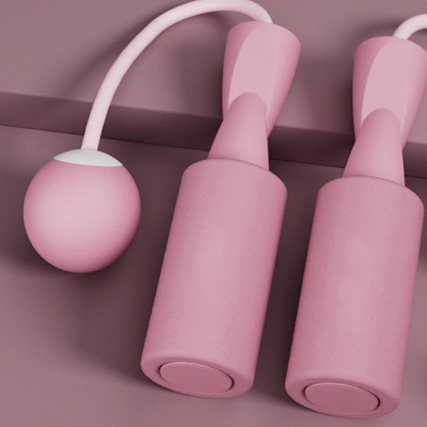 Trådløst hoppereb dobbeltlejet vægtet sjippetov Fitness eksamen hoppereb til voksne studerende børn Pink