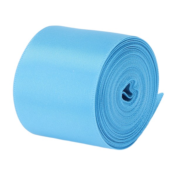 Dubbelsidig satinbandrulle 5m/16,4ft längd 38mm/1,5in bredd DIY polyester presentförpackningsband för hantverk hårprydnader himmelsblå