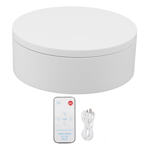 Roterande displaystativ Vit Plug in Fjärrkontroll Lastkapacitet 3kg Automatisk roterande stativ för produkter Diameter 13cm / 5.1in