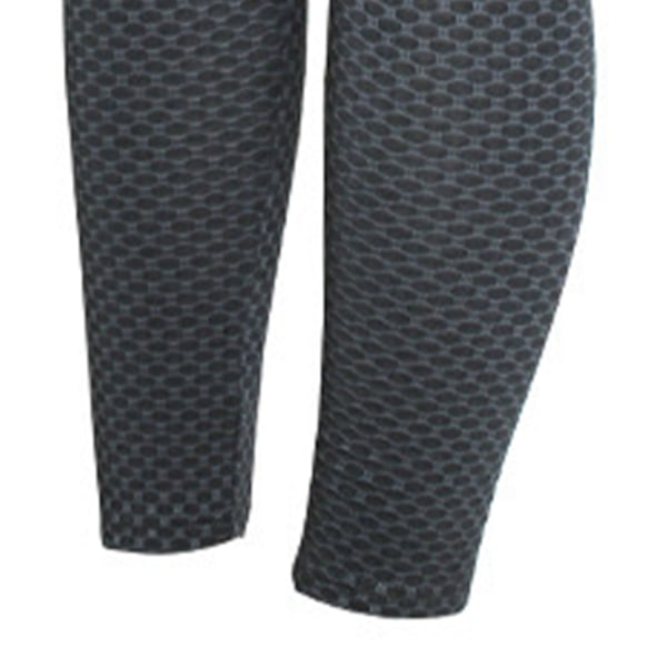 Sports Leggings Lett Pustende Høy Midje Plissert Hoftelinje Hudvennlig Nylon Spandex Myke Sportsbukser Svart XL