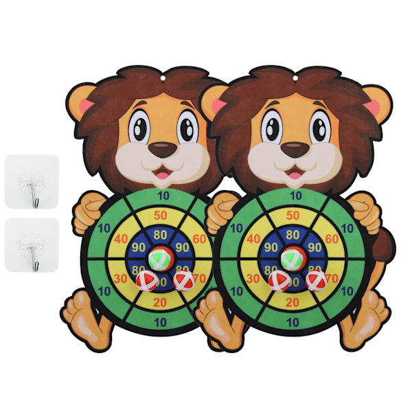 2 Set Darttavla Spel Säker Klassisk Darttavla Set Inomhus Party Dart Spel Present för Pojkar Flickor Djurstil