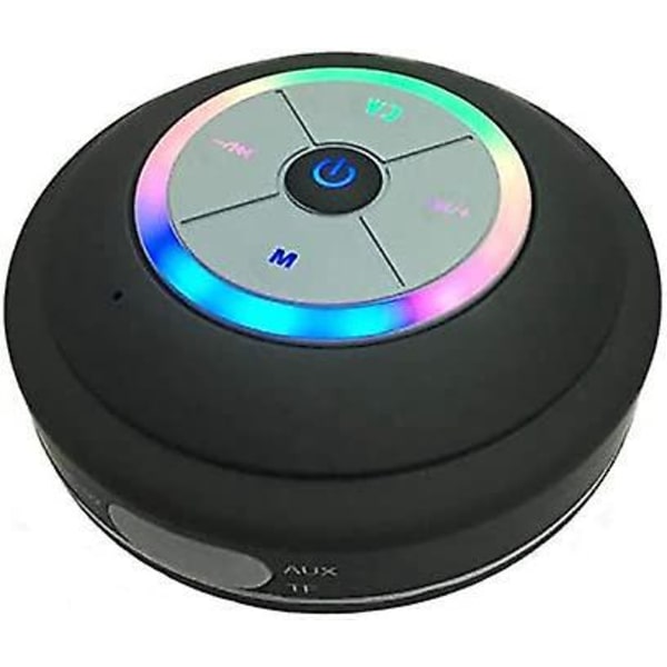 Bärbar vattentät Bluetooth-duschhögtalare med FM-radio och inbyggd mikrofon