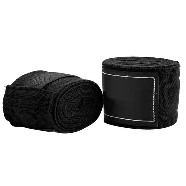 2 stk. 2,5 m elastisk stropp boksing Sanda Muay Thai MMA Taekwondo bandasje håndinnpakninger (svart)