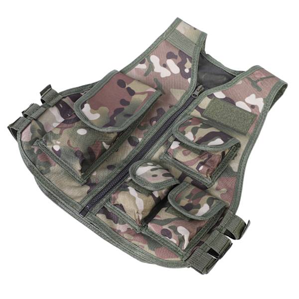Børnevest Militær Camouflage Vest til udendørs spil (Camouflage Farve S)