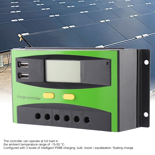 30A LCD-solcellsladdningsregulator 12V/24V PWM solcellsladdningsregulator