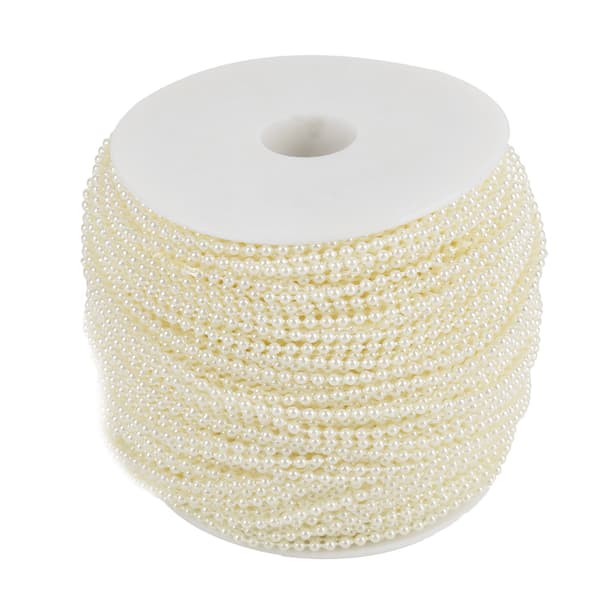 100 m/rull imitasjon perletråd perlesnor DIY bryllupsdekorasjon 2,5 mm (beige)