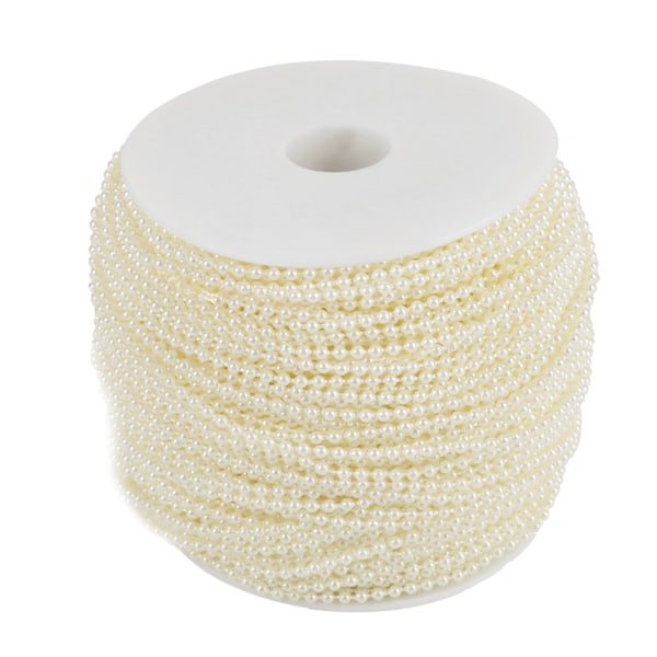 100m/rulle Imitation Pearl Wire Beads Garland String DIY Bröllopsdekoration 2,5 mm (beige)
