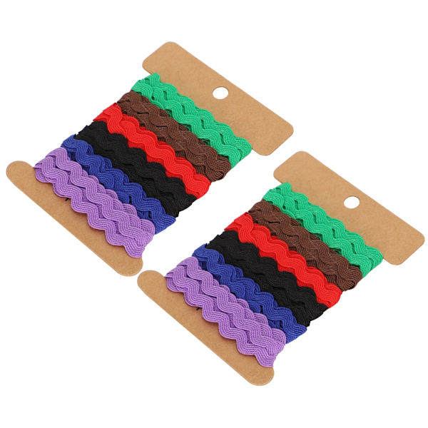 2 st Färg Zigzag Band DIY Handgjord Material Tyg Hårtillbehör Sömnad Dekoration 8mm(3 )