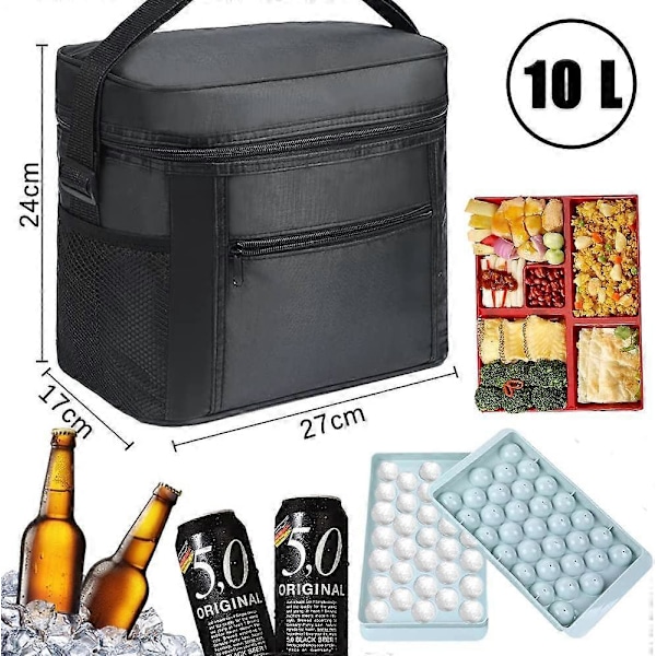 Kokoontaitettava kylmälaukku, pikniklaukku, 10 l kylmälaukku, mini kokoontaitettava kylmälaukku kannella