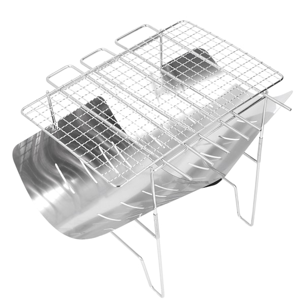 Fällbar Camping Grill Rost Rostfri Lätt Bärbar Rostfritt Stål Grill för Utomhus Utflykter Vandring Gård