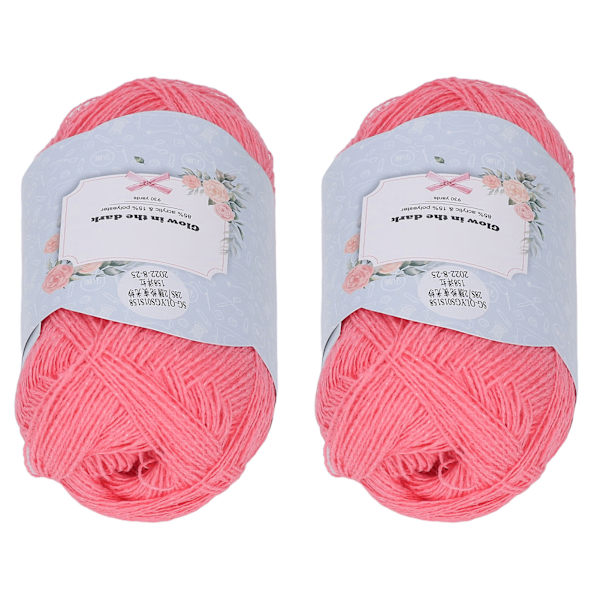 2 st Luminous Stickgarn 930 Yards Luminous Design Levande Färg Röd Akrylgarn för Kläder Halsduk Sockor