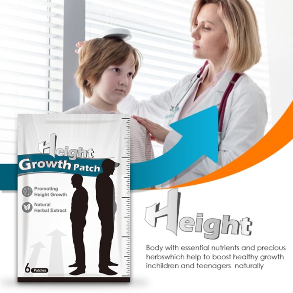 6 STK Foot Patch Body Height Enhancer Patch Foot Health Patch-klistremerke for voksne og tenåringer