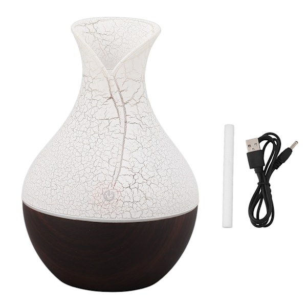 Intelligent Night Light Mini Humidifier Silent Home Hollow Air Humidifier 130ML Dark Wood Grain