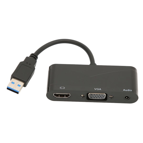 USB til HD Multimedia Interface 2 i 1 Sort 1080P 60HZ 5Gbps USB 3.0 til VGA-adapter til mødeunderholdning