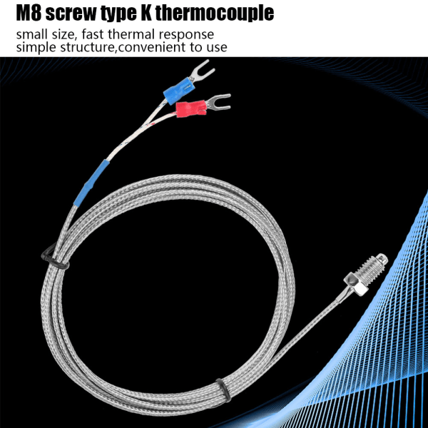 M8 Skruvgänga Typ K Termoelement temperatursensortråd 0-400 ℃ (2 m)