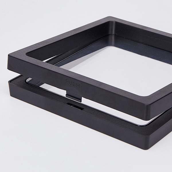 10 stk. 3D flydende ramme display case fritstående flydende smykkeopbevaringskasse til mønter mineraler ure 3,54x3,54in sort
