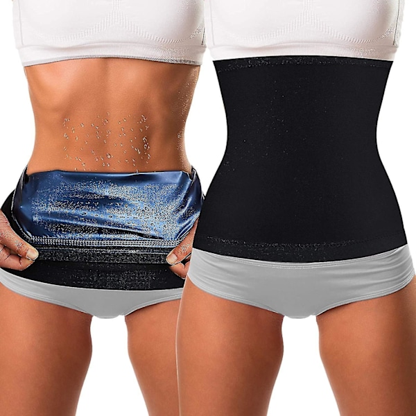 2-pack svett midjetrimmers för kvinnor för magträning och bodybuilding medium