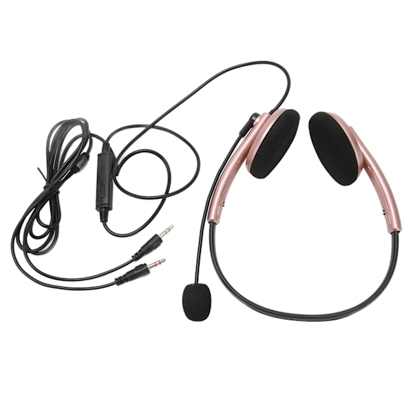 Call Center Headset Monitoiminen tyylikäs melua vaimentava HD-puhelun kuulosuojaimet puhelinkuulokkeet Rose Gold Dual 3,5 mm