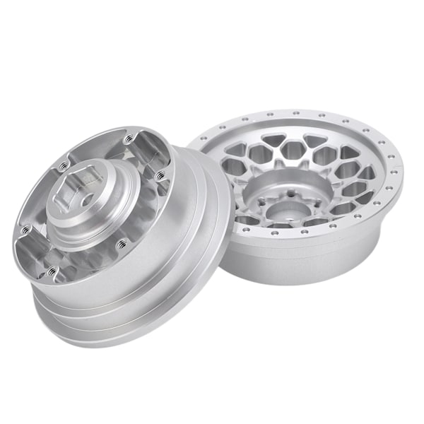 2 st RC-hjulnavsats i professionell aluminiumlegering för Axial SCX6 1/6 RC-bil silver