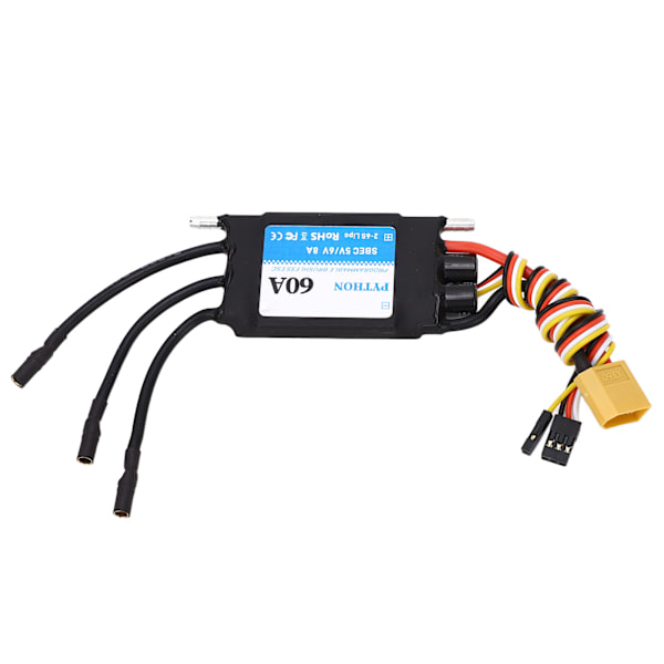 RC elektrisk fartskontroller 60A vanntett ESC for RC båt RC skipsmodell 5V 6V 8A svart